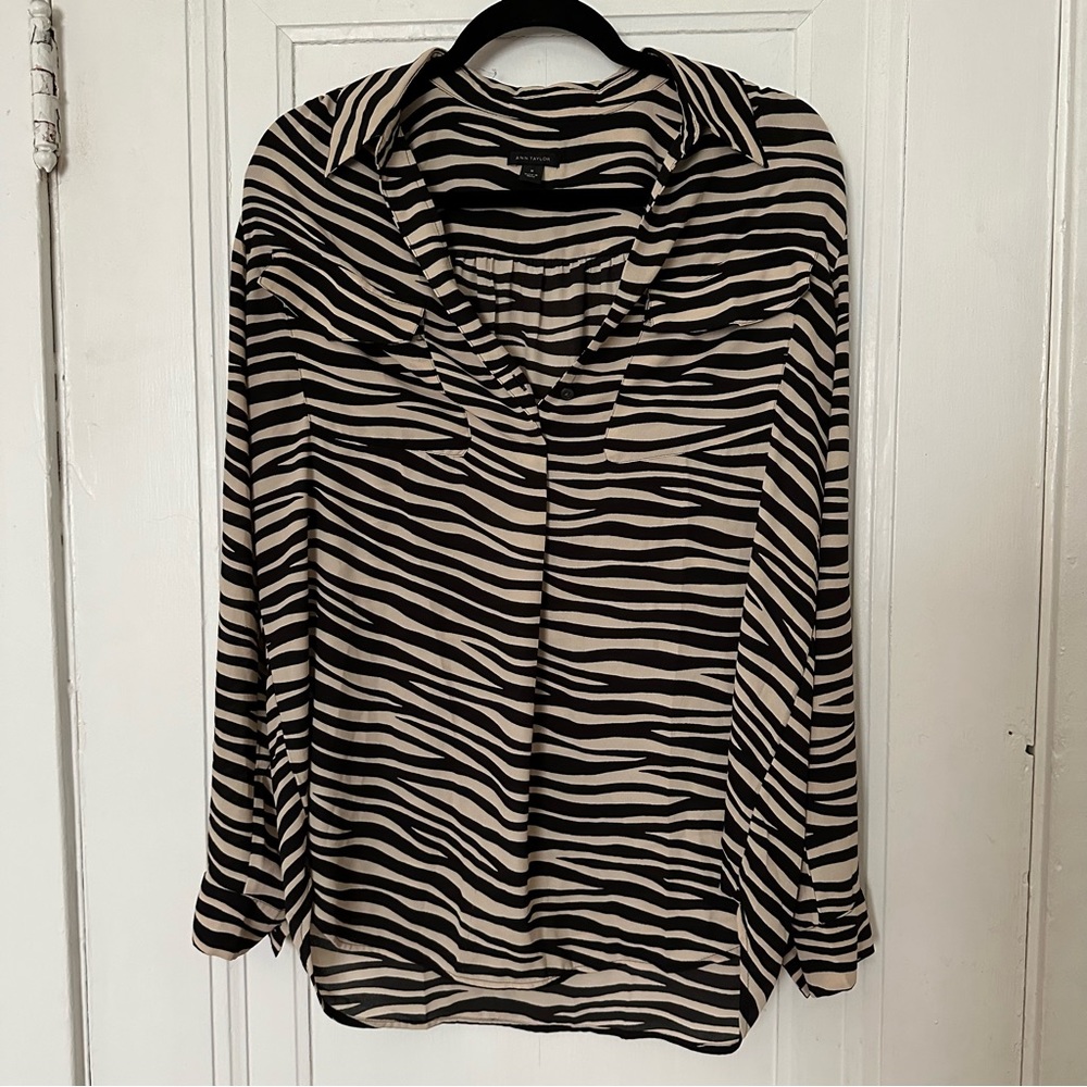 Sheer Zebra Button Down - image 1
